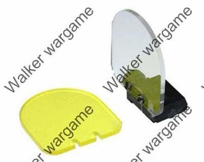 Tactical Flip Up Folding Scope Lens Protector - 2 Lens Clear + Yellow