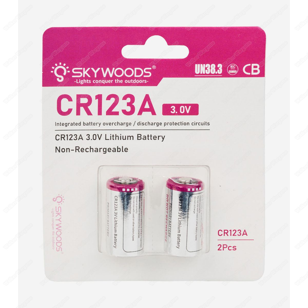 SkyWoods CR123A 3.0v 1600mAh Battery No Rechargeable