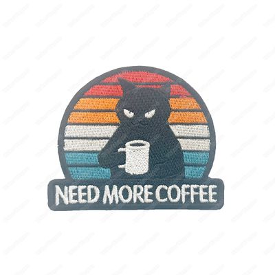 WWG168 Need More Coffee Velcro Patch - Black Color