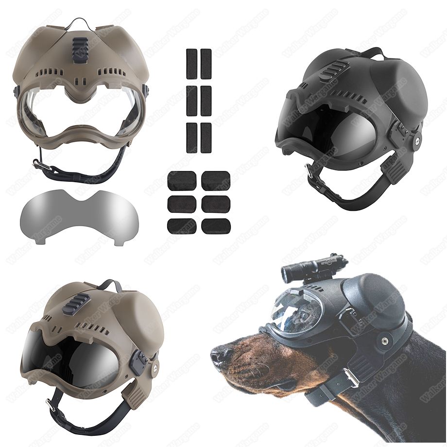 WST K9 Dog Helmet With Google and Earmuffs