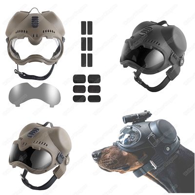 WST K9 Dog Helmet With Google and Earmuffs