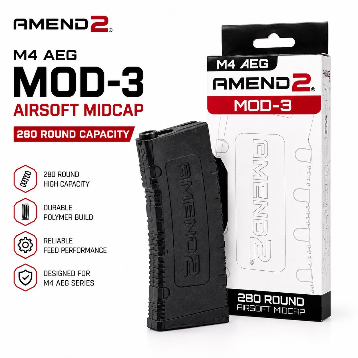 Amend2 M4 AEG 280 Round Airsoft MIDCAP Amend2 M4 AEG 280 Round Airsoft MIDCAP