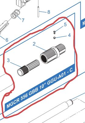 Speical order parts MGCR556 GBB 10 GUU-A01-c 2,3,4,5