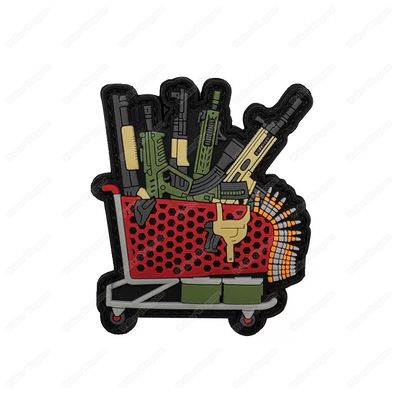 PWG025 Tactical Trolley PVC Rubber Patch With Velcro - Full Colour PWG025 Tactical Trolley PVC Rubber Patch With Velcro - Full Colour