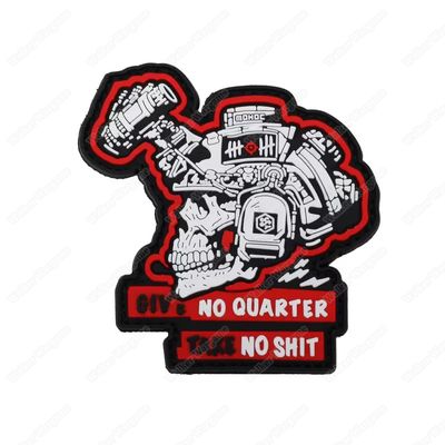 PWG024 No Quartee Take No Shit PVC Rubber Patch With Velcro - Full Colour PWG024 No Quartee Take No Shit PVC Rubber Patch With Velcro - Full Colour