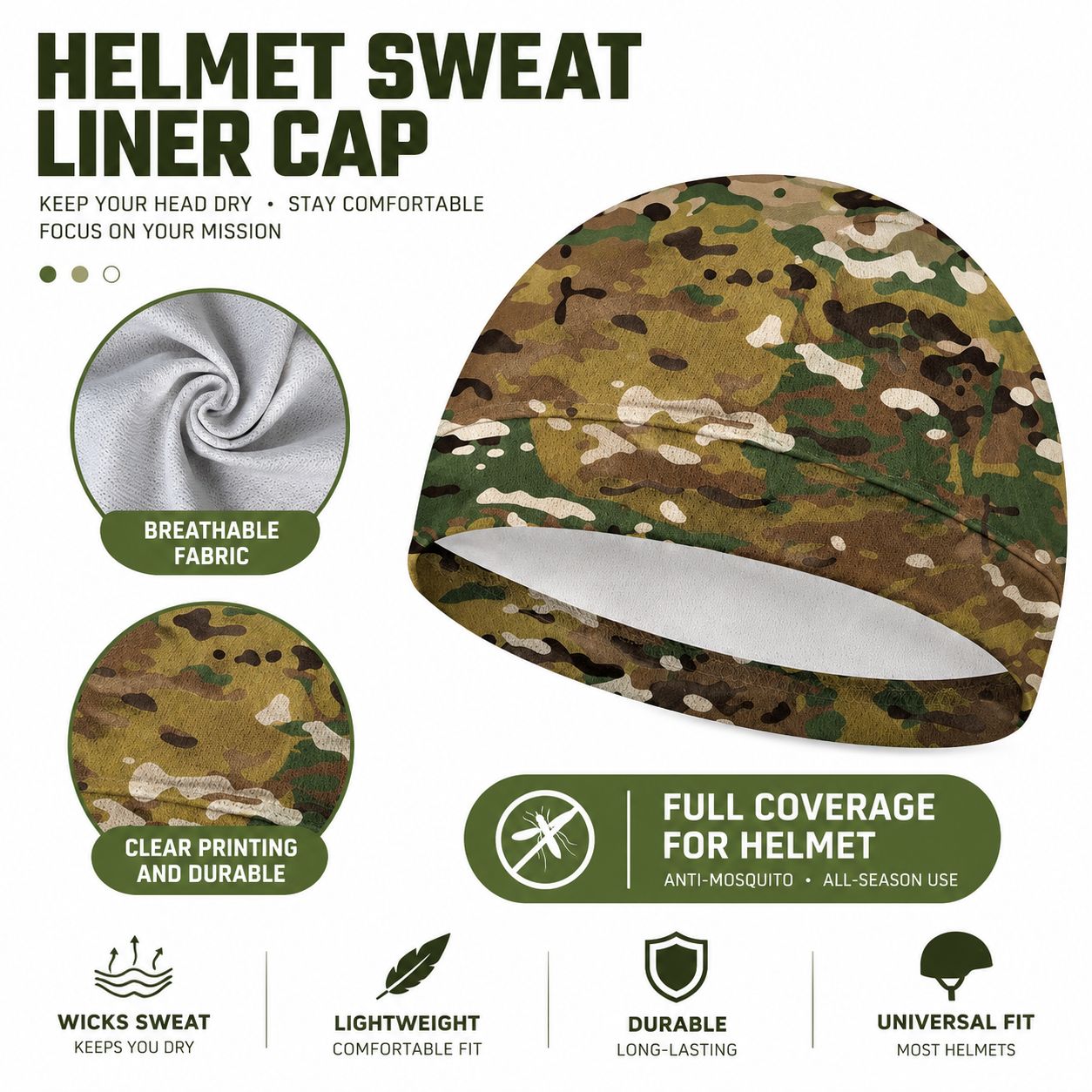 Helmet Inner Skull Cap - Breathable ， Fast Drying