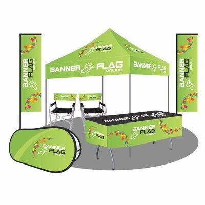 Golf Day Branded Gazebo and Banner Flags Combo