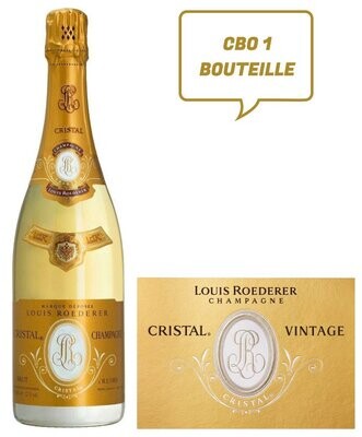 Champagne Cristal Roederer blanc 1989 + 2 Flûtes Louis Roederer