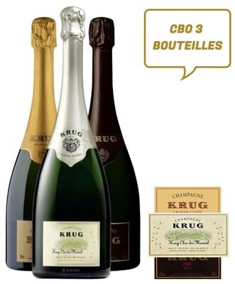 Champagne Krug du Soliste à l'Orchestre en 2008 acte 1, caisse 3 bouteilles