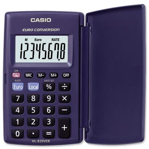 Casio HL-820VER Calculator with Euro conversion