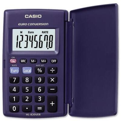 Casio HL-820VER Calculator with Euro conversion