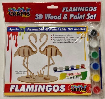Wooden Flamingos 3D