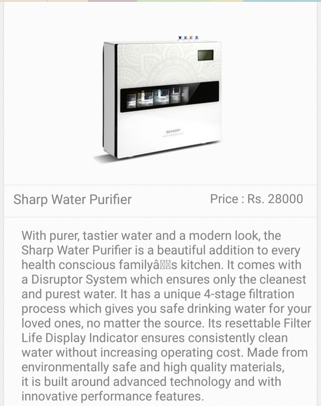 VESTIGE&#39;S SHARP WATER PURIFIER