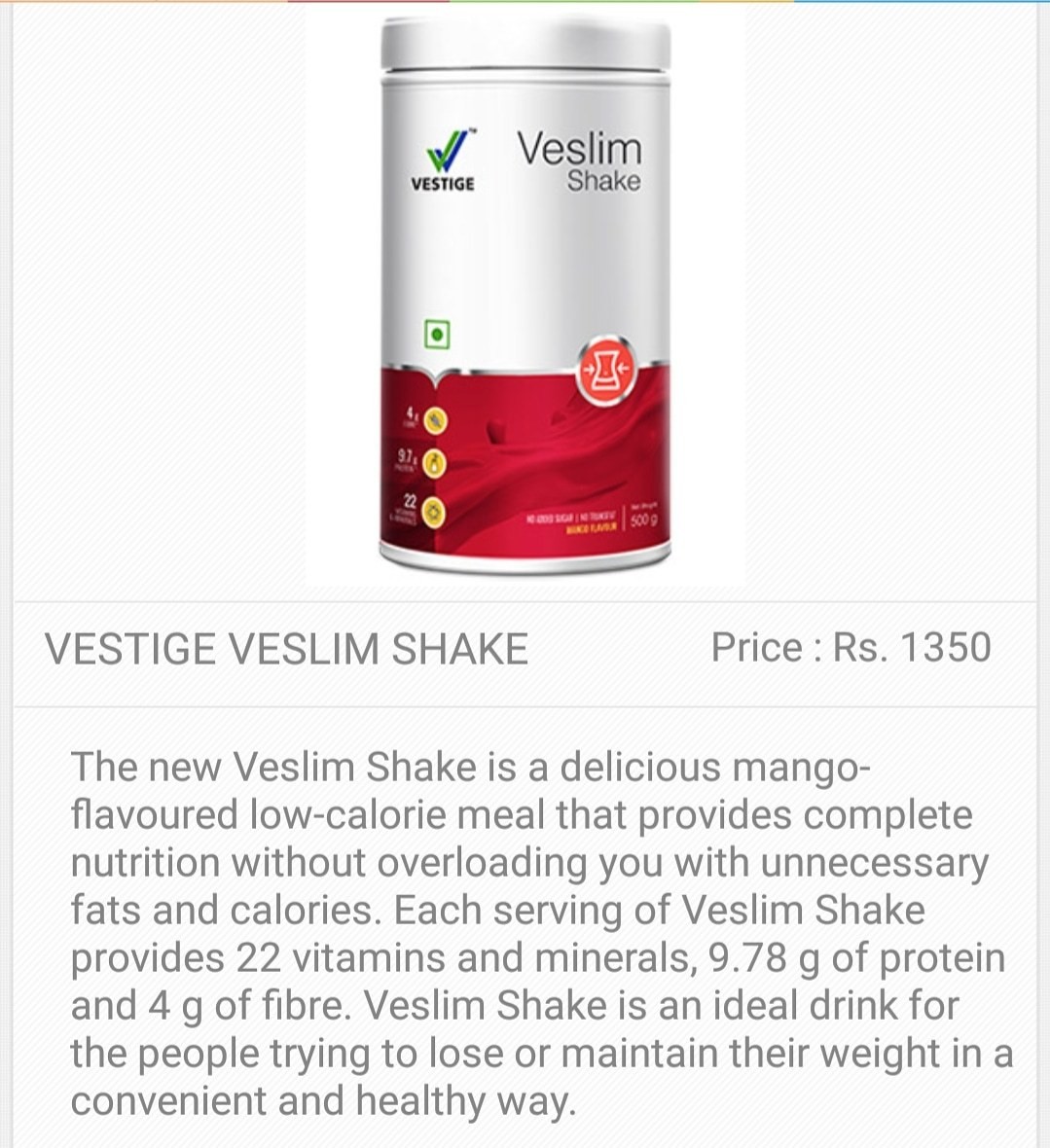 VESTIGE&#39;S VESLIM SHAKE MANGO FLAVOR