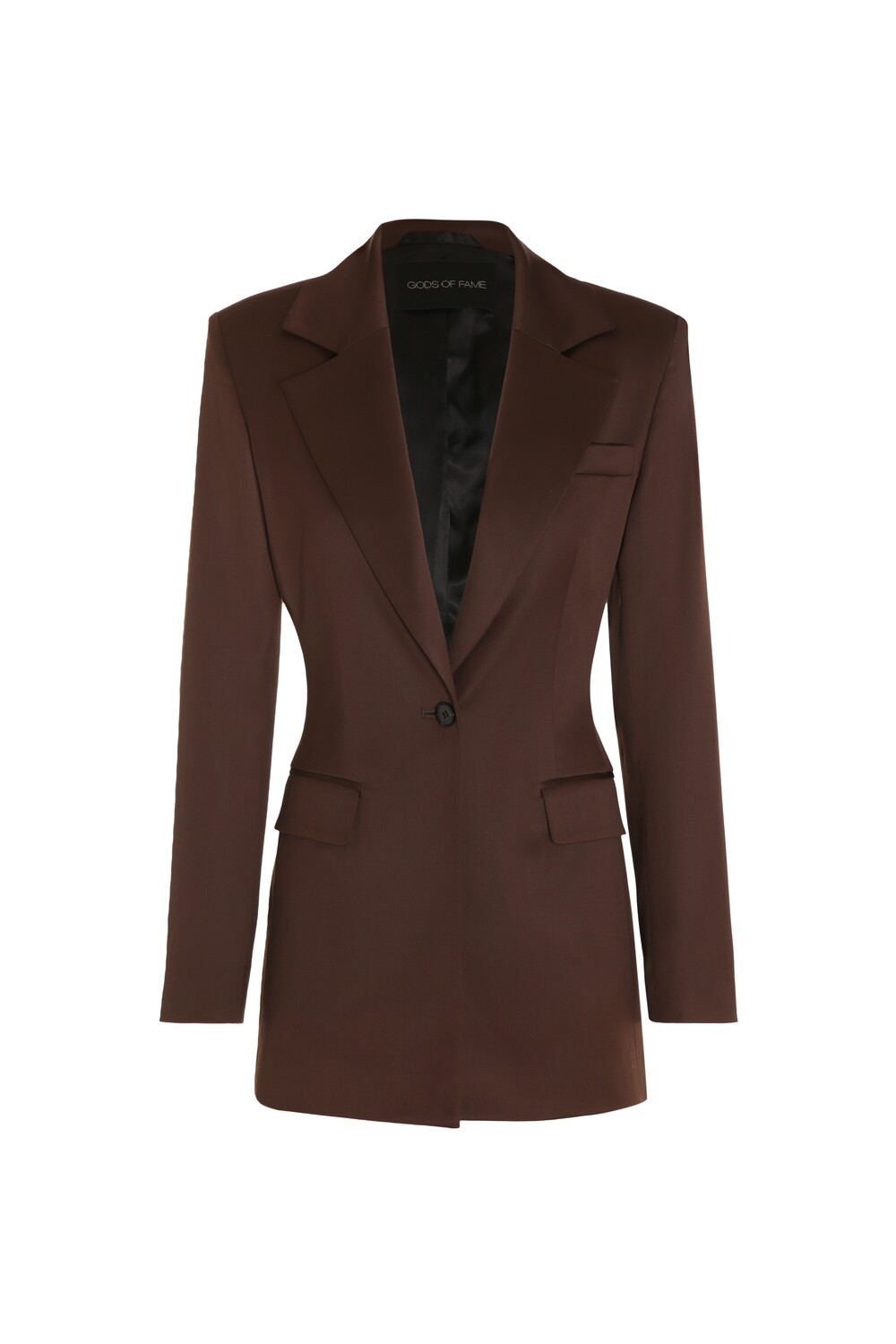 Wool fitted blazer in brown