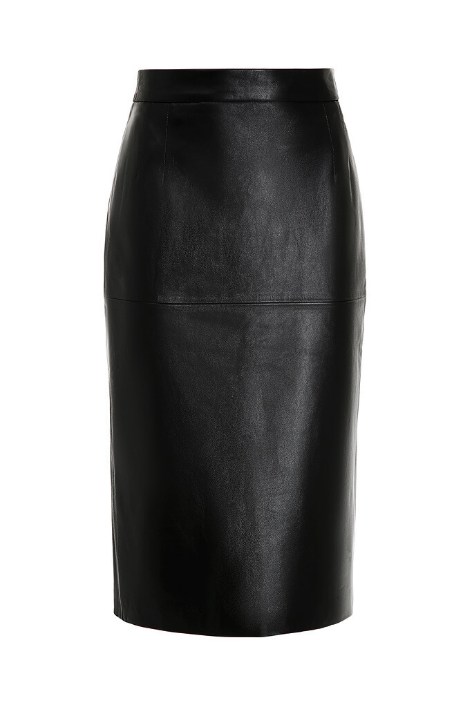 Leather skirt in black