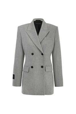 Fitted double-breasted wool blazer