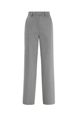 Grey wool straight trousers