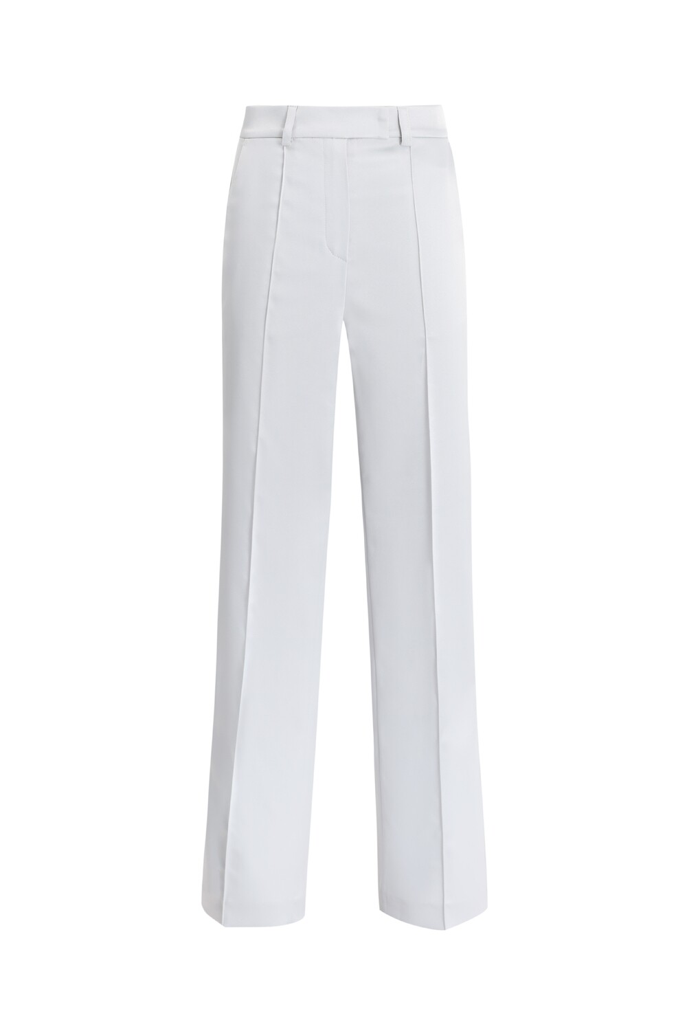 Gray blue satin straight trousers