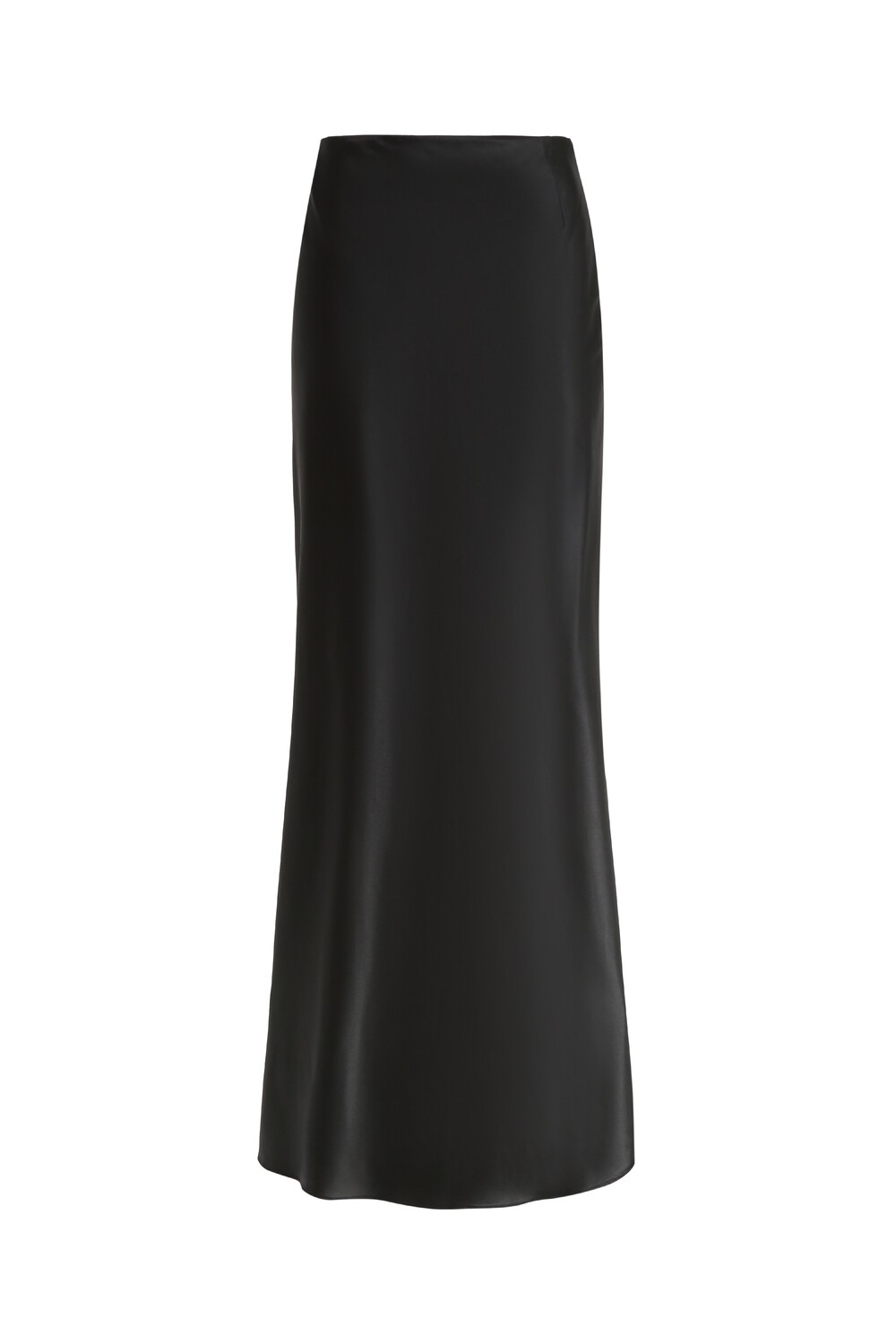 Silk long skirt in black