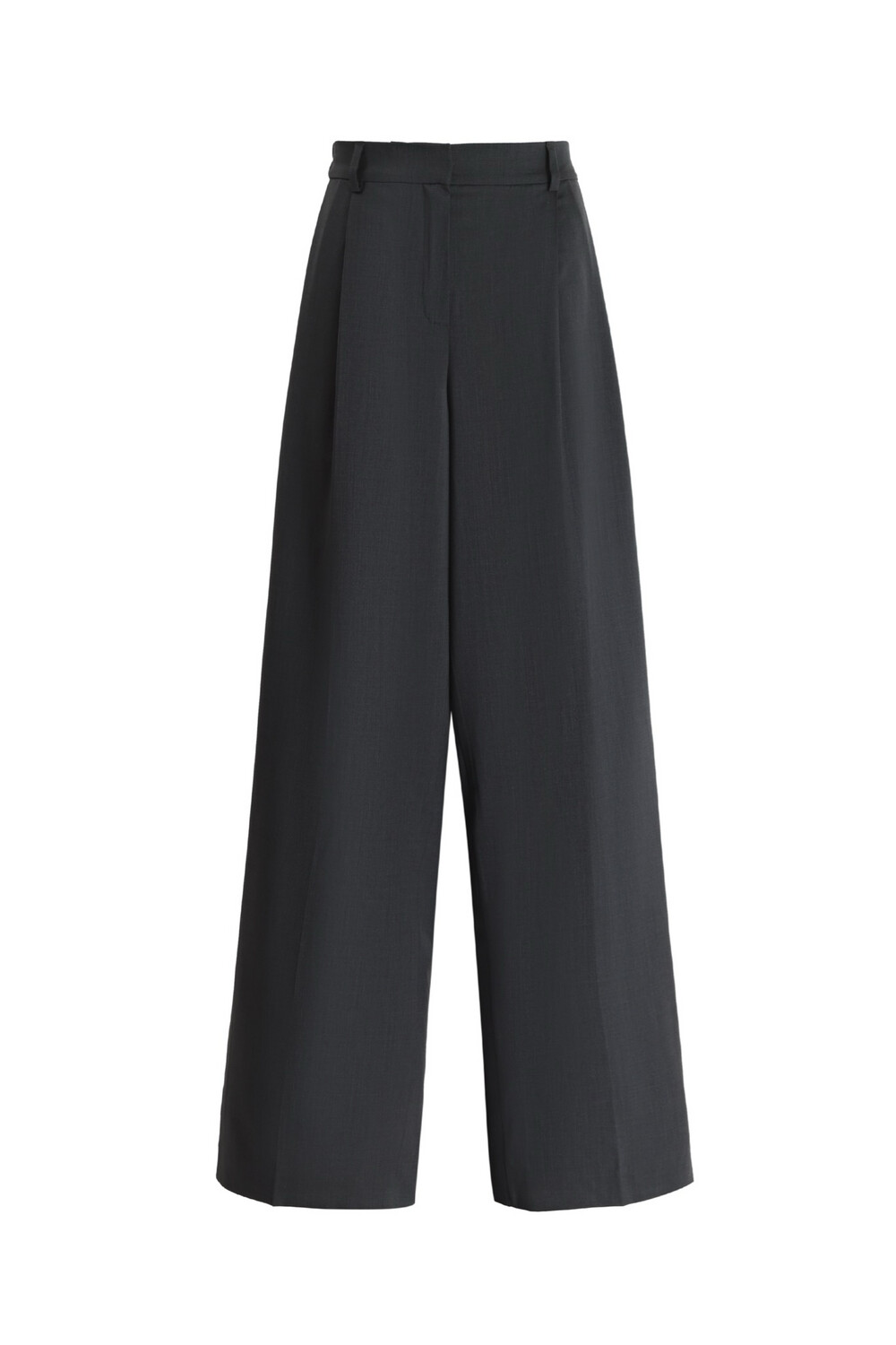 Wide trousers with double belt