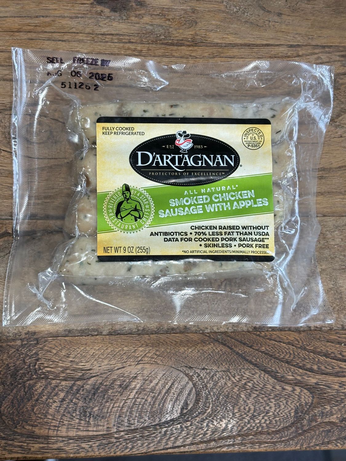 Dartagnan Smoked Chicken Sausage With Apples
