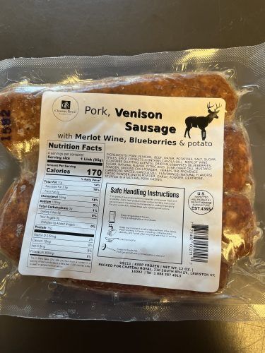 Venison Sausage With Merlot Wine &amp; Blueberries