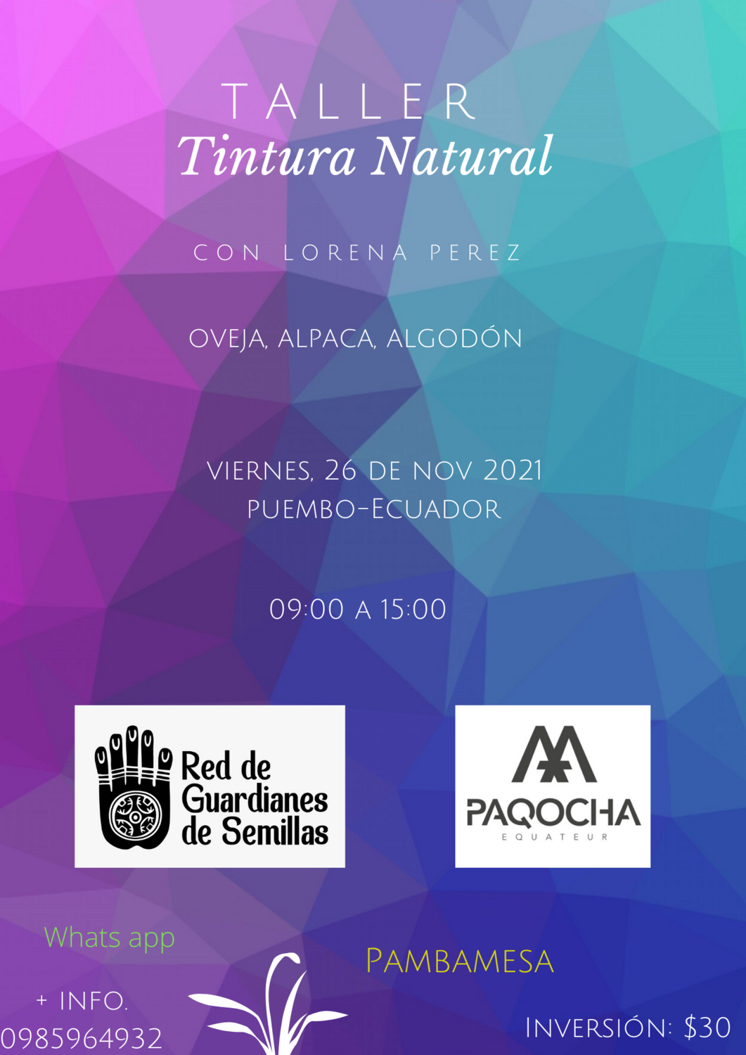 Taller Tintes Naturales para hilo&amp;tejido