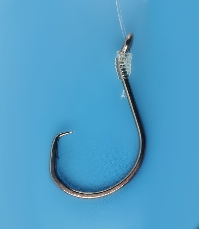 Tide Rite Saltwater Snelled Circular Hooks for Striped Bass - Black Nickel - 3 PACK - 6 | 0