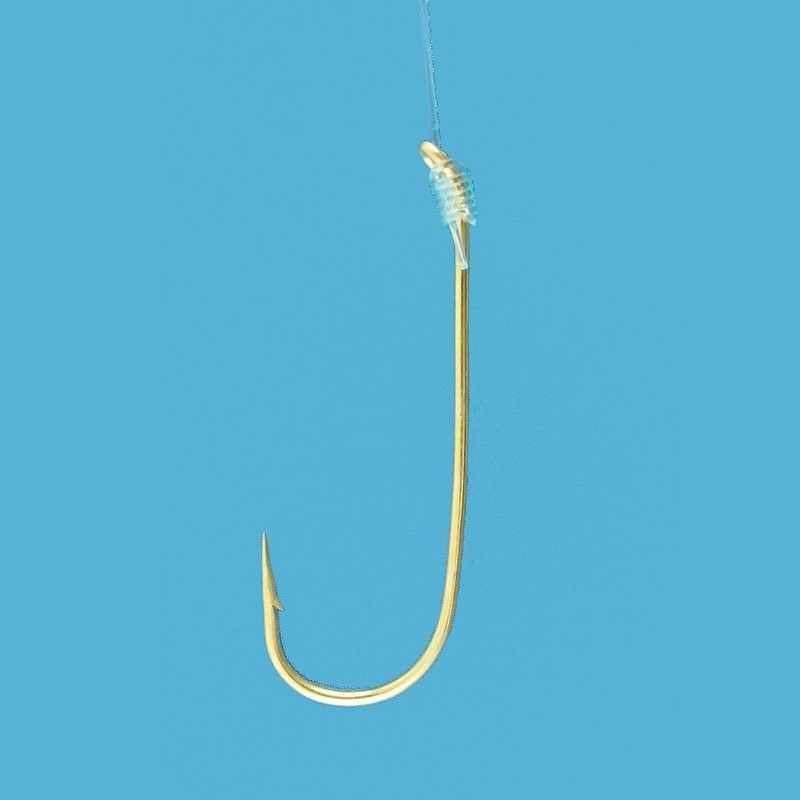 Gold Aberdeen Snelled Hooks - 6/pack - FJ Neil Dolphin - Size 1