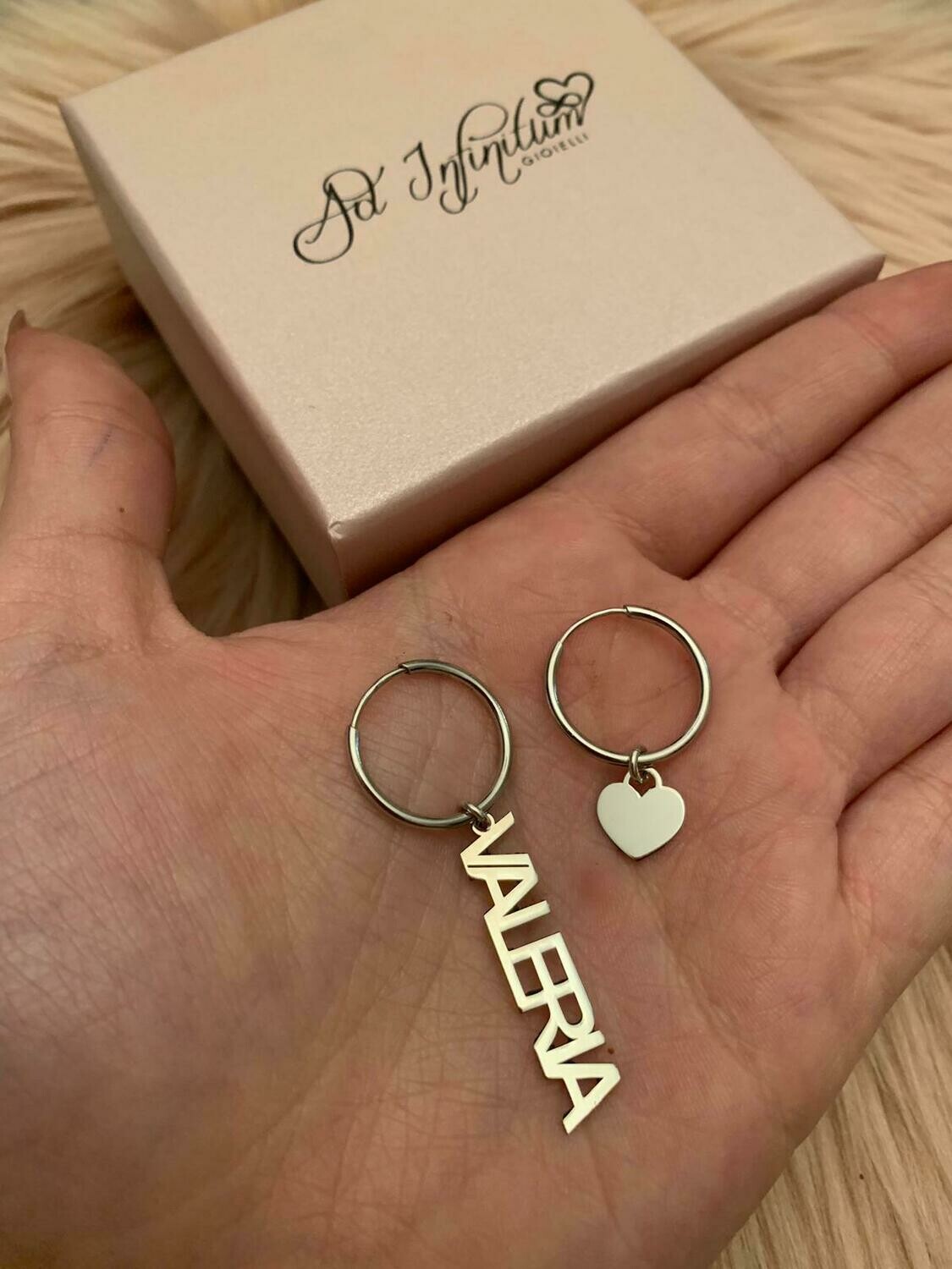 Orecchini nome e cuore