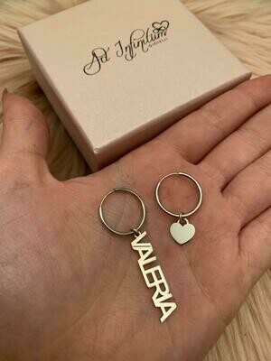 Orecchini nome e cuore