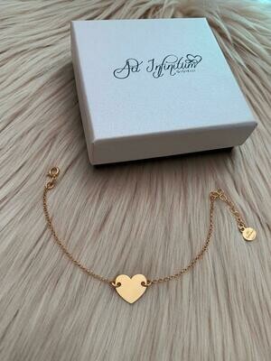 Bracciale con cuore(possibile numero o lettera da incidere)