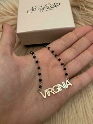Collana nome e pietre nere
