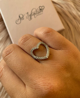 Anello Cuore Vuoto Zirconi