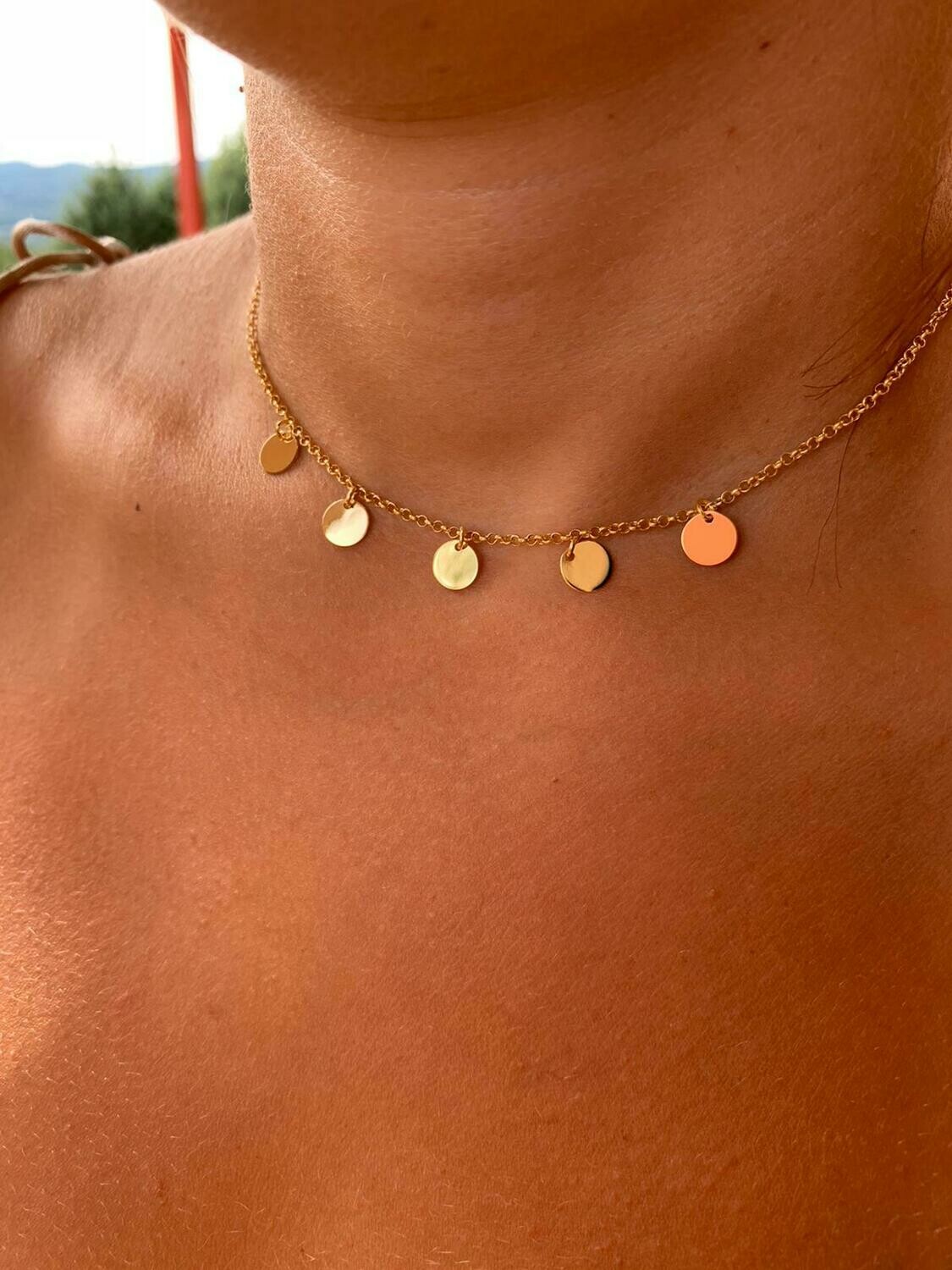 Collana cerchietti pendenti