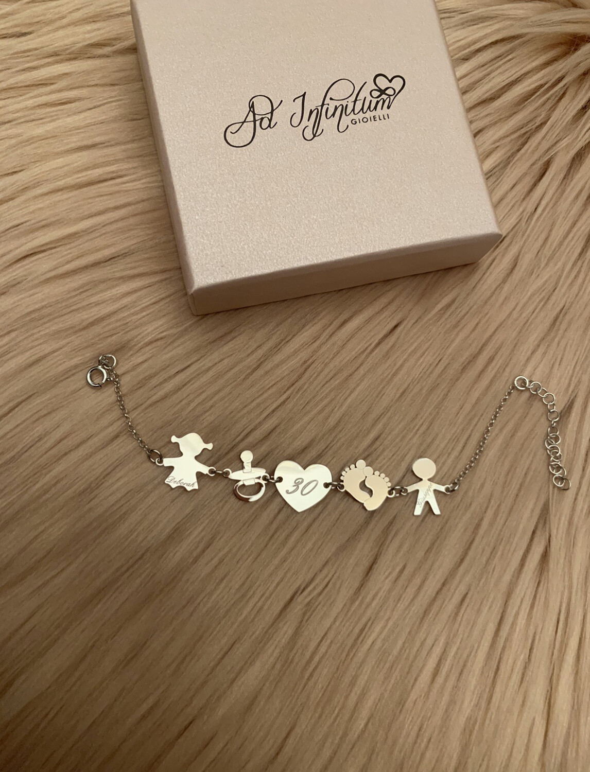 Bracciale Charm e catena personalizzato