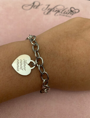 Bracciale maglia cuore personalizzato