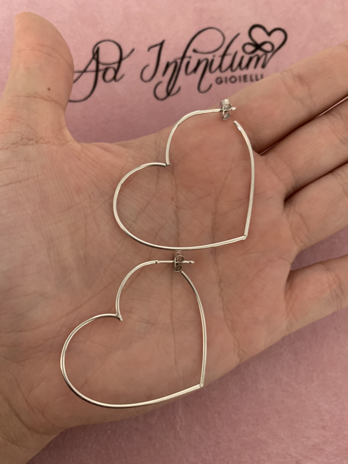 Orecchini cuore filo big