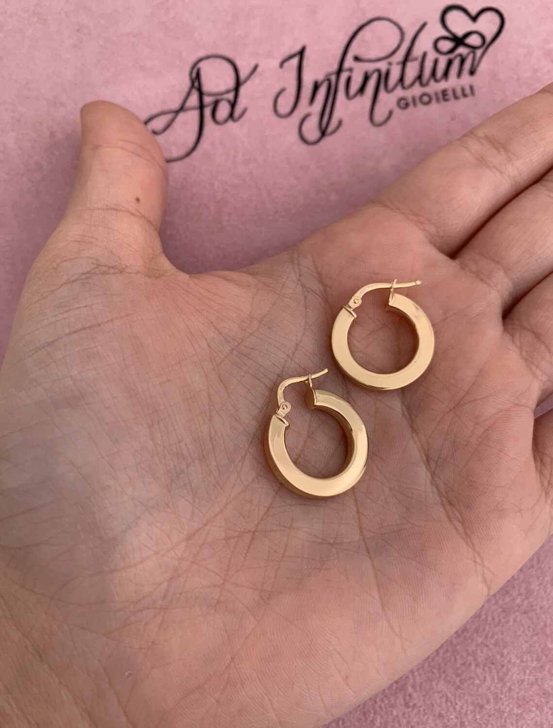 Orecchini canna quadrata 1cm