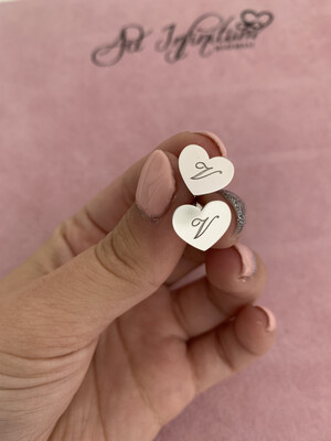 Orecchini cuori con iniziale personalizzata