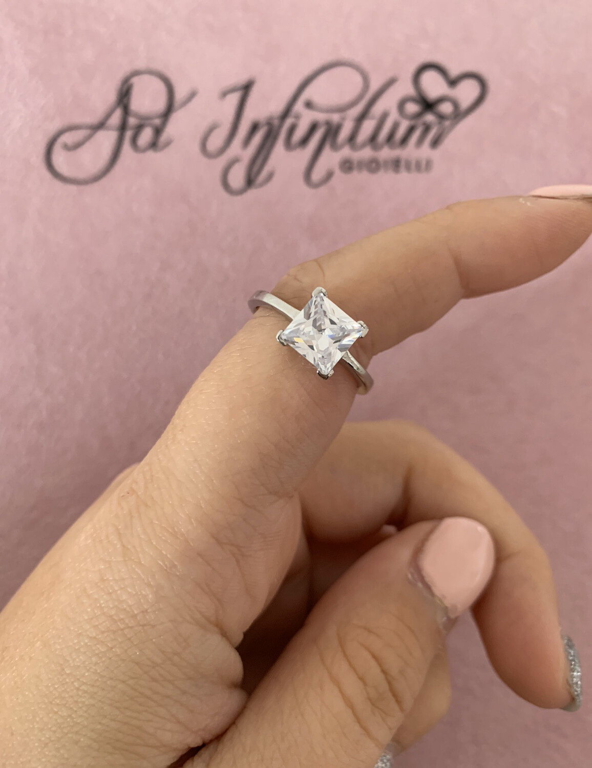 Anello Solitario Rettangolare