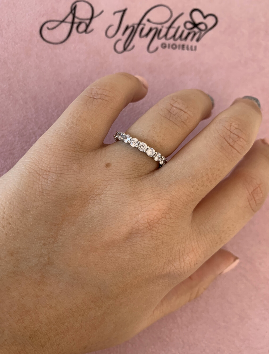 Veretta piccola zirconi bianchi