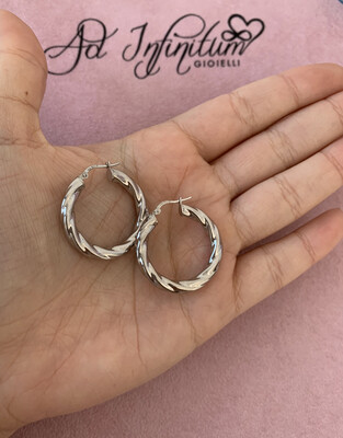 Orecchini Canna Intrecciata 2cm