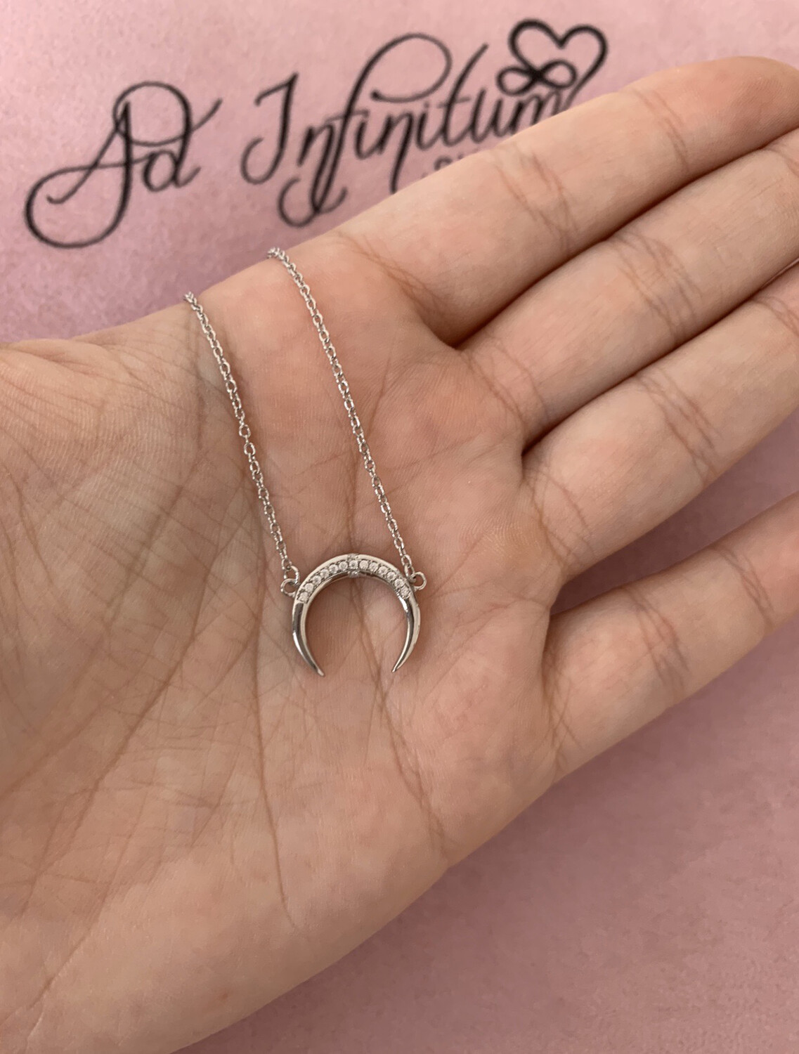 Collana Mezza Luna Zirconi