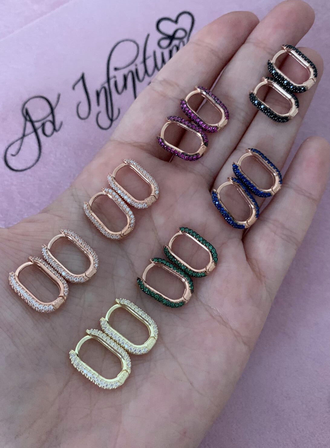 Orecchini Rettangolari Zirconi LIMITED EDITION