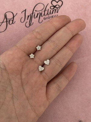 Orecchini Cuore/Stelle Zirconi