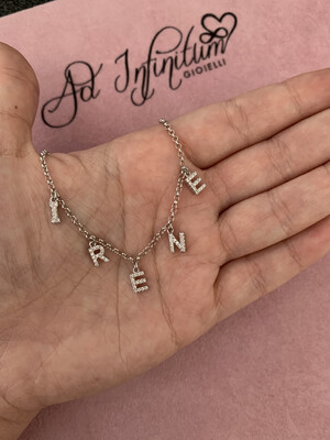 Collana Letterine Zirconi
