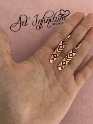 Orecchini Motivo Rainbow Con Zirconi