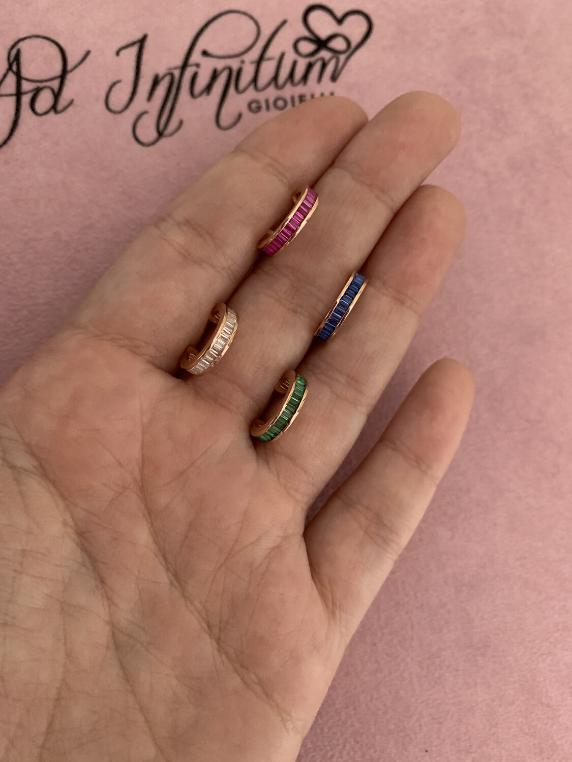 Orecchino Earcuff Baguette Zirconi